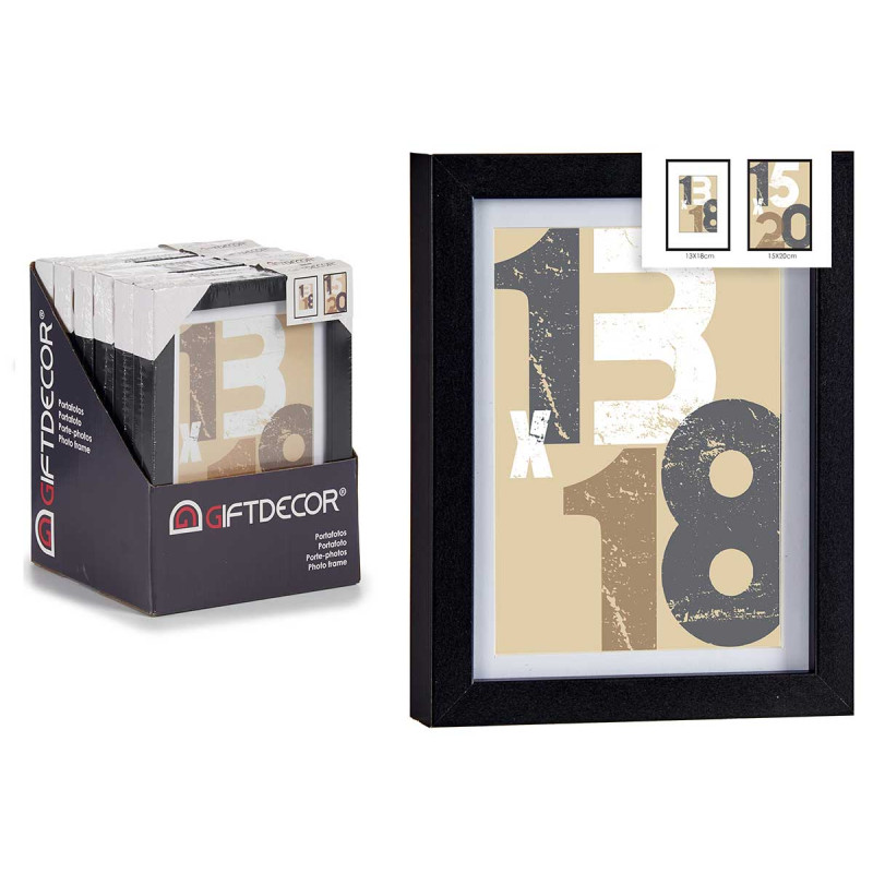 13X18CM BLACK PASSE-PARTOUT WOOD PHOTOFRAME 