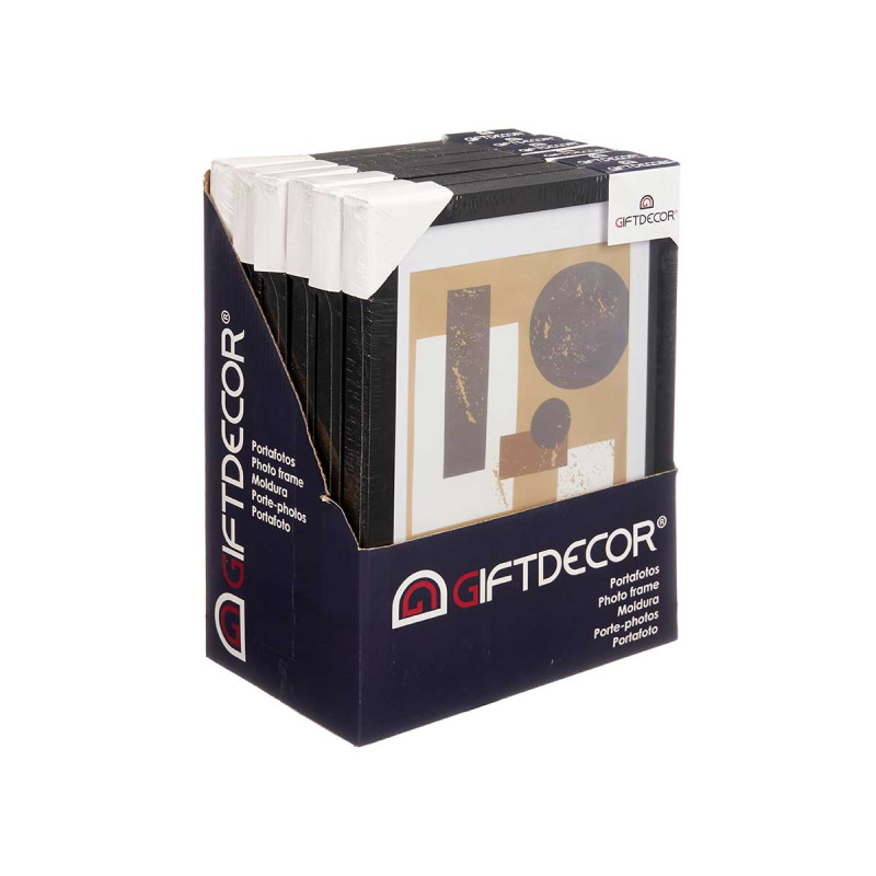 18X24CM BLACK PASSE-PARTOUT WOOD PHOTOFRAME 