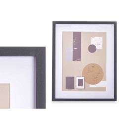 30X40CM BLACK PASSE-PORTOUT WOOD PHOTOFRAME 