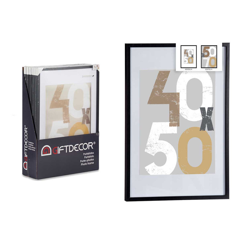 40X50CM BLACK PASSE-PORTOUT WOOD PHOTOFRAME 