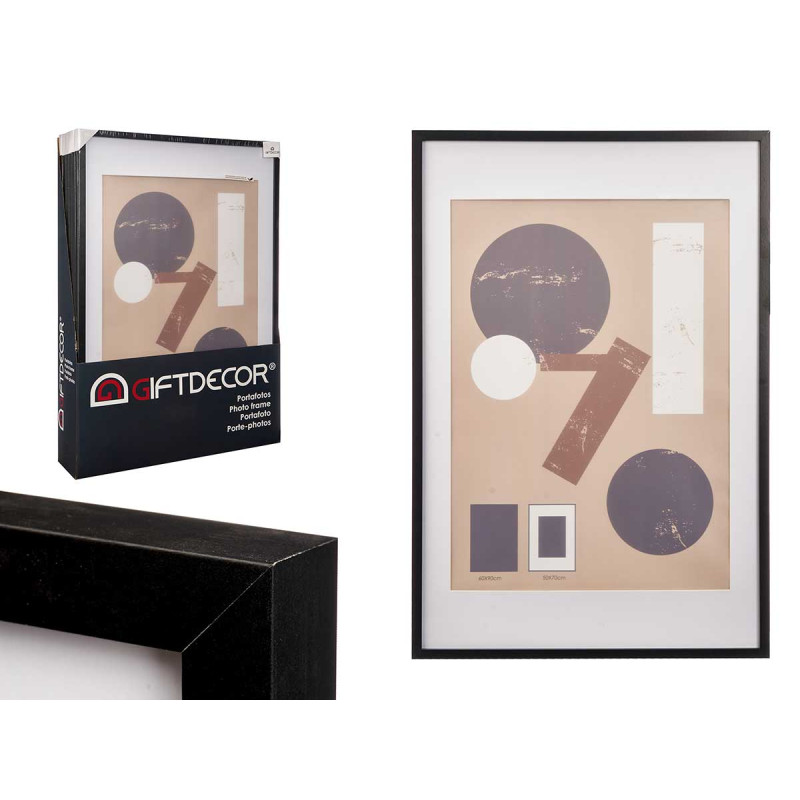 50X70CM BLACK PASSE-PORTOUT WOOD PHOTOFRAME 