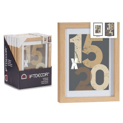 15X20CM NATURAL PASSE-PORTOUT WOOD PHOTOFRAME 