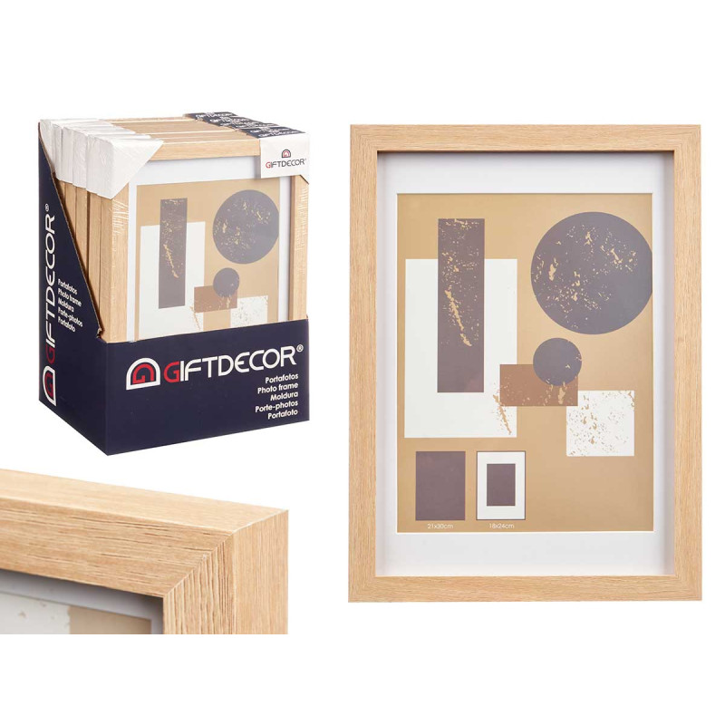 18X24CM NATURAL PASSE-PORTOUT WOOD PHOTOFRAME 