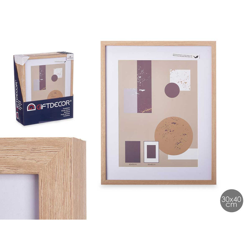 PORTEPHOTO MUR BOIS PASSE-PARTOUT 30X40CM NATUREL 