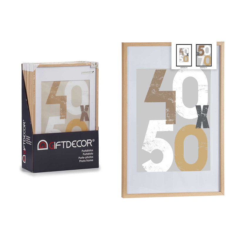 40X50CM NATURAL PASSE-PORTOUT WOOD PHOTOFRAME 