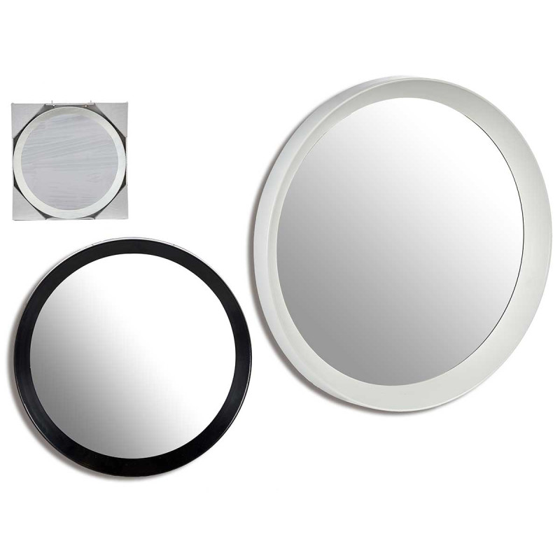 MIROIR ROND 2 COUL MIX GR BLANC/NOIR