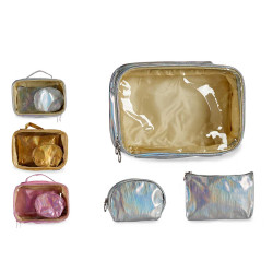 SET 3 NECESSAIRE PLASTICA ASSORTIMENTO 3 COLORI