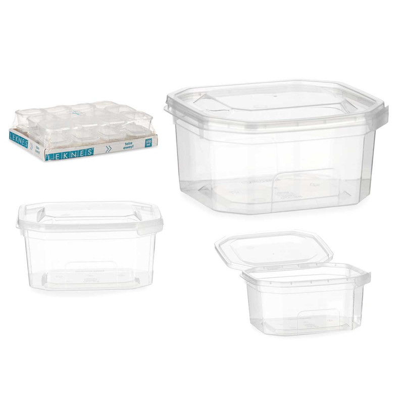 RECIPIENTE PLÁSTICO RECTANGULAR 370ML 