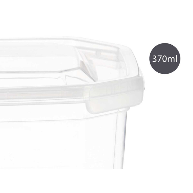 370ML RECTANGULAR PLASTIC LUNCH BOX