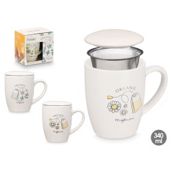 TAZZA PORCELLANA ORGANIC TAPPO FILTRO ASS2 340ML