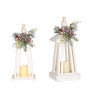 LANTERNE PYRAMIDE BLANC NEIGE 40CM