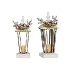 FAROL CON VELA PIRAMIDE 48CM