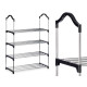 4 TIER SHOE RACK 4 BARS SHELVES BLACK