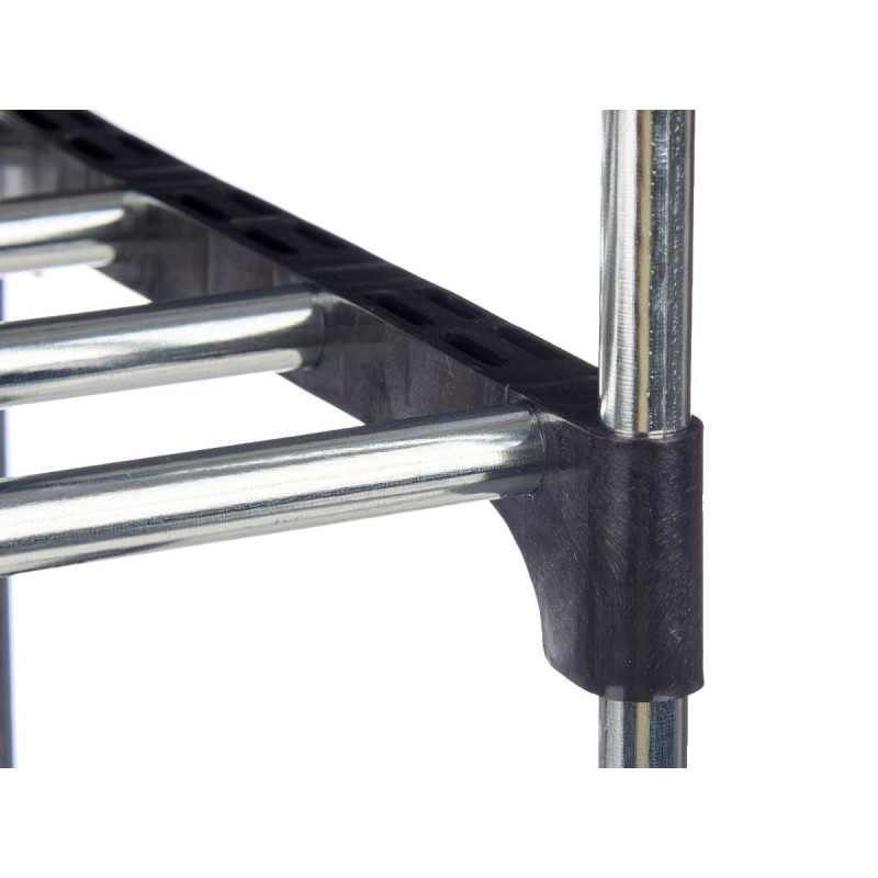 4 TIER SHOE RACK 4 BARS SHELVES BLACK