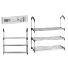 3 TIER SHOE RACK 4 BARS SHELVES BLACK