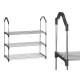 3 TIER SHOE RACK 4 BARS SHELVES BLACK