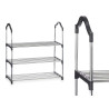 3 TIER SHOE RACK 4 BARS SHELVES BLACK