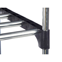 3 TIER SHOE RACK 4 BARS SHELVES BLACK