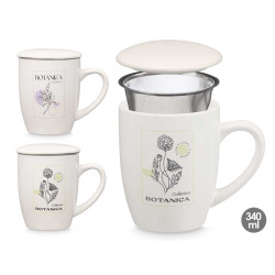 MUG PORCELAIN BOT COUVERCLE FILTRE ASSORT2 340ML