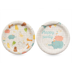 CONJ 6 PRATOS PAPEL INFANTIS 22 CM SORT 2