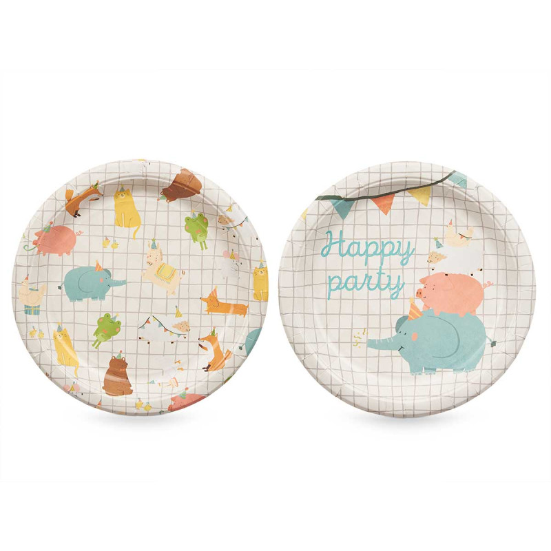 SET 6 ASSIETTES PAPIER 22 CM ENFANTS ASSORT 2