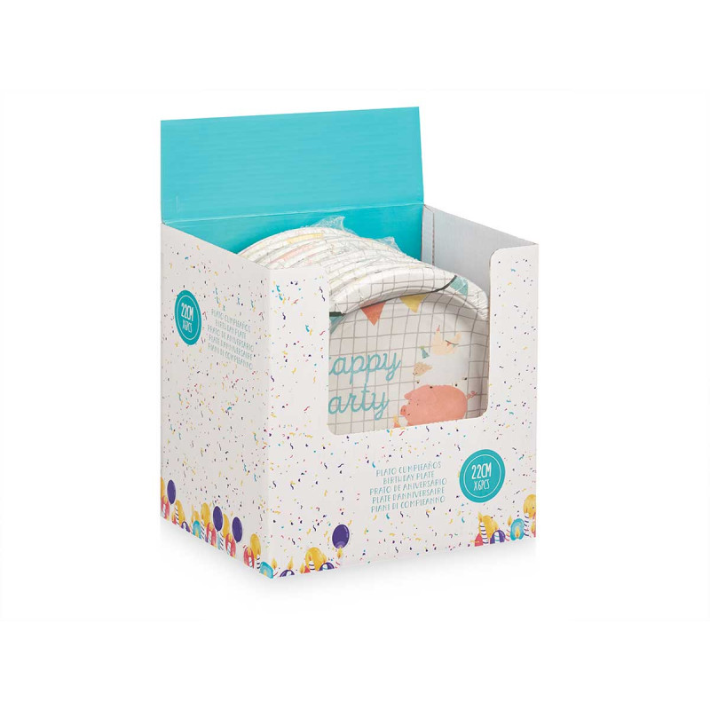 CONJ 6 PRATOS PAPEL INFANTIS 22 CM SORT 2