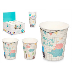 SET 12 VASOS PAPEL 240 ML INFANTIL SURT 2