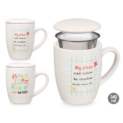 TAZZA PORCELLANA NATURE TAPPO FILTRO ASS2 340ML