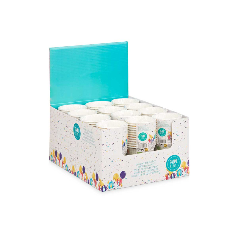 CONJ 12 COPOS PAPEL INFANTIS 240 ML SORT 2