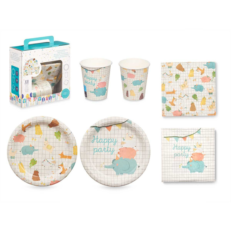 SET 30 PEZZI COMPLEANNO BAMBINI ASSORT 2