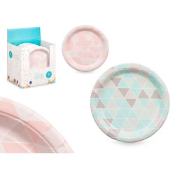 CONJ 6 PRATOS PAPEL LOSANGO 22 CM SORT 2