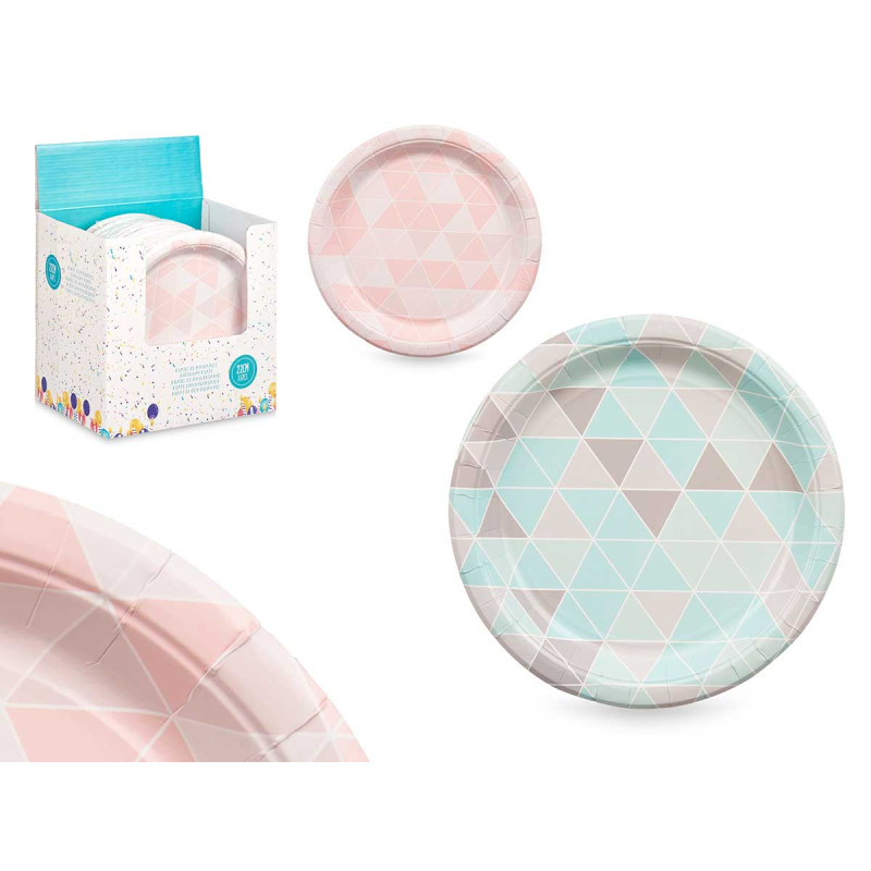CONJ 6 PRATOS PAPEL LOSANGO 22 CM SORT 2