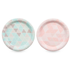 SET 6 PAPER PLATES 22CM DIAMONDS ASSORT 2