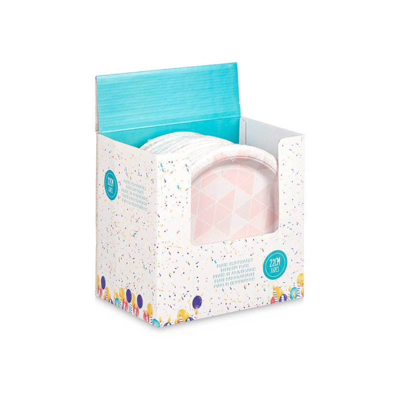 CONJ 6 PRATOS PAPEL LOSANGO 22 CM SORT 2