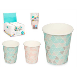 SET 12 VERRES PAPIER 240 ML LOSANGESASSORT 2