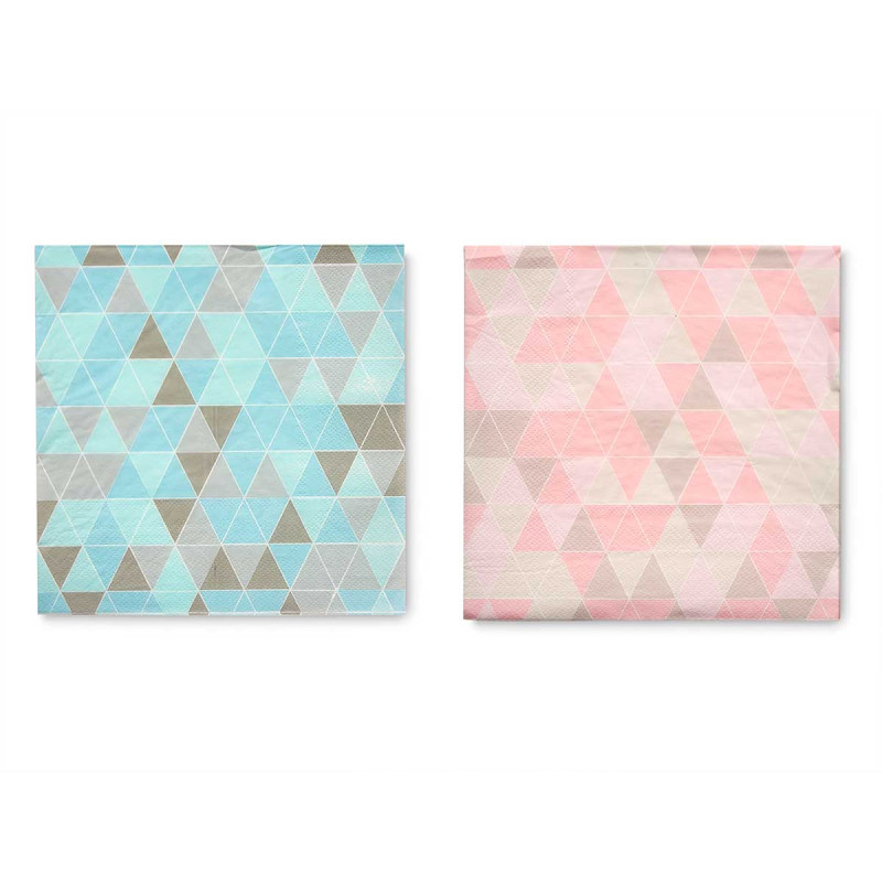 SET 12 DOUBLE-SIDED PAPER NAPKINS DIAMONDS ASSORT2