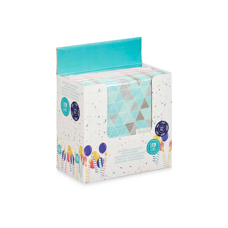 SET 12 DOUBLE-SIDED PAPER NAPKINS DIAMONDS ASSORT2