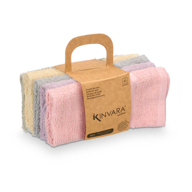 PANNO DA CUCINA COTONE 400 GR 50X50 ASS 5 PASTELLO