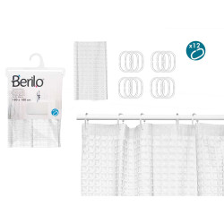 TENDA BAGNO TRASPARENTE QUADRI 180X180CM