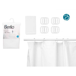 CORTINA WC TRANSPARENTE BRANCO 180X180CM