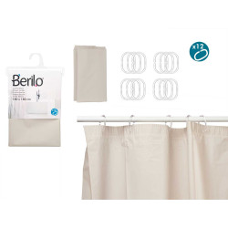 CORTINA WC TRANSPARENTE BEGE 180X180CM