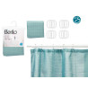 CORTINA WC POLIESTER VERDE AZUL PONTOS 180X180CM