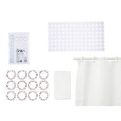 CONJ WC CORTINA PEVA E TAPETE DUCHE BRANCO
