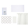 SET BAÑO CORTINA PEVA Y ALFOMBRA DUCHA BLANCO