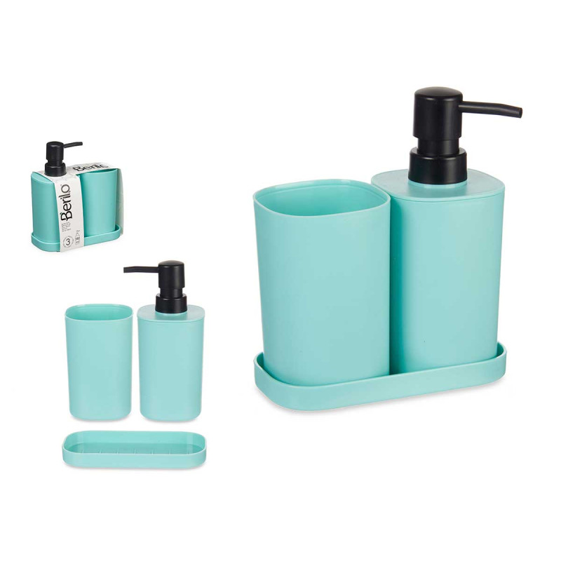 SET 3 PZ BAGNO PLASTICA MENTA