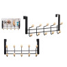 PERCHA METAL 10 GANCHOS MADERA NEGRO