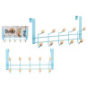 PERCHA METAL 10 GANCHOS MADERA AZUL