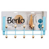 PERCHA METAL 10 GANCHOS MADERA AZUL