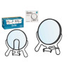 DOUBLE-SIDED MAGNIFYING MIRROR 9,5 CM BLACK