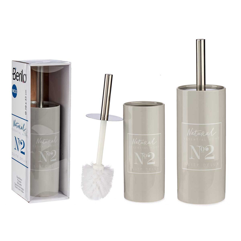 PORTE BROSSE DE TOILETTE CERAMIQUE NATUREL GRIS 